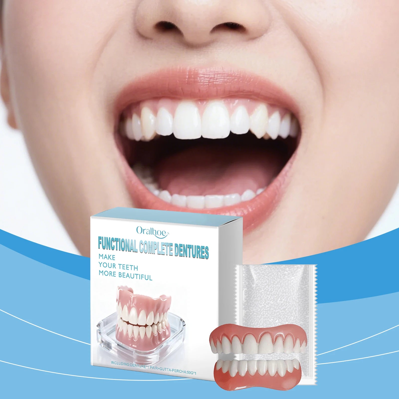 False Teeth Beauty Kits Temporary Orthodontic Upper Lower Dentures Oasis Select
