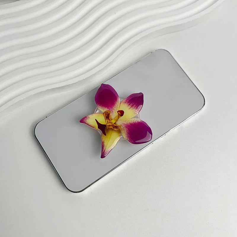 Acrylic Flower Phone Holder Socket Folding Phone Grip Trendy Mobile Phone Ring Buckle Stand For Universal Smartphone Accessories Oasis Select S11