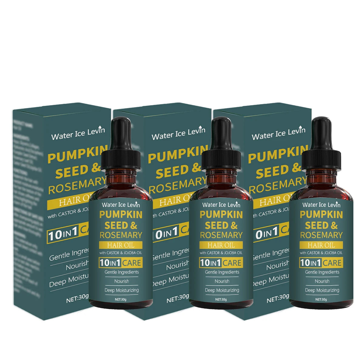 Pumpkin Seed & Rosemary Hair Oil 10-in-1 Care for Deep Nourishing & Moisturizing,Gentle Formula for All Hair Types Oasis Select Brown 30ml