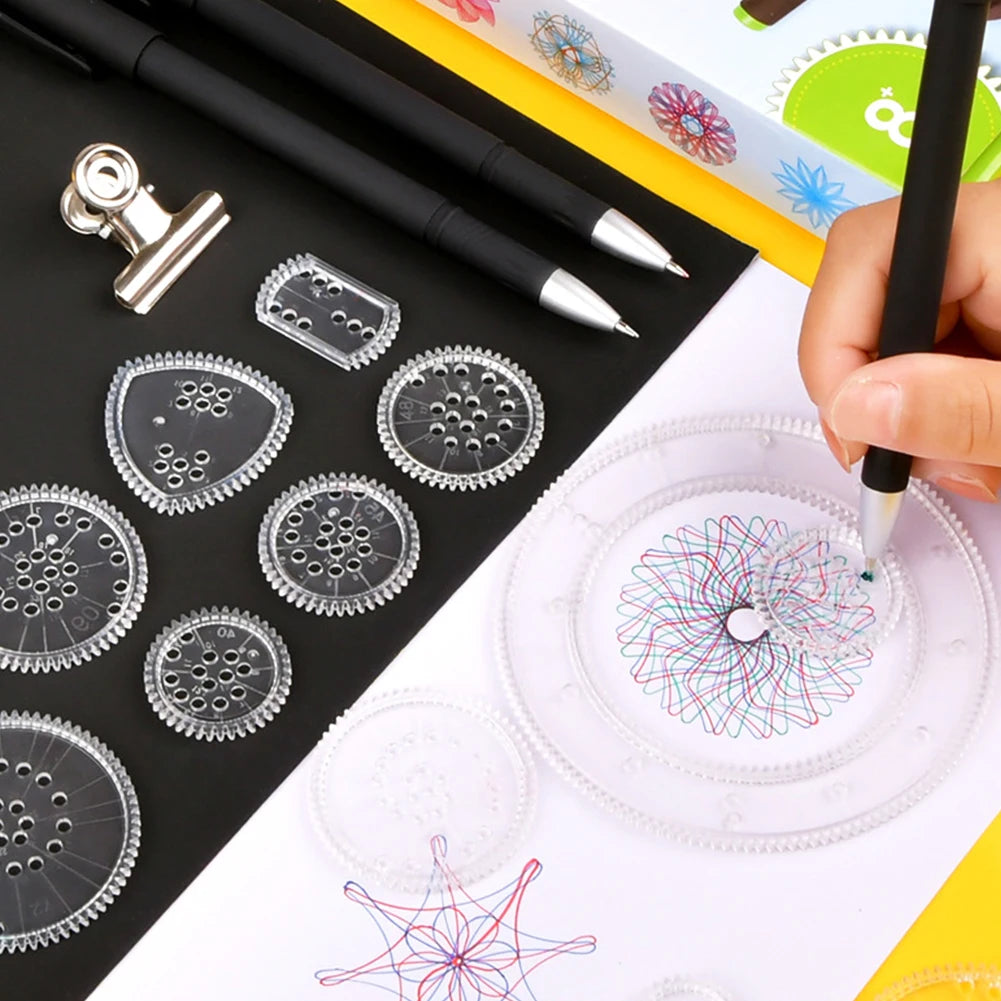 22-Piece Spirograph Ruler Set – Geometric Drawing Art Tool Kit