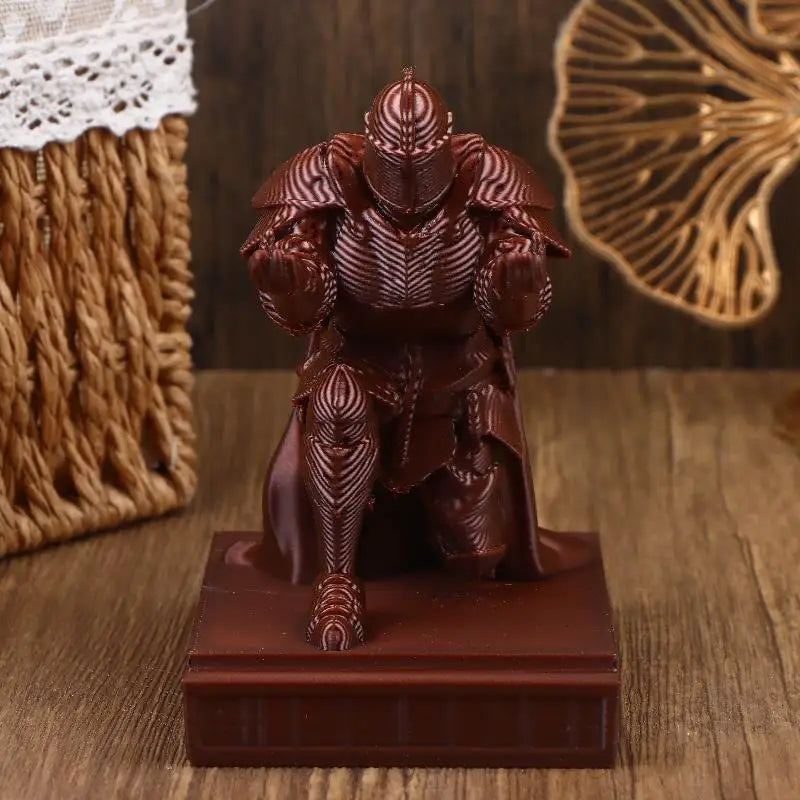 Armored Retro Soldier Pen Holder Desk Accessories Warrior Pencil Stand Knight For Desk Small Statue Ornaments Oasis Select Brown