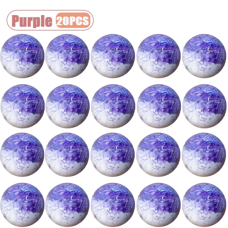 1-20PCS Crushed Ice Cream Soft Squishy Ball Stress Relief Handmade Decor Squeeze Decompression Fidget for Adult Oasis Select Purple-20PCS