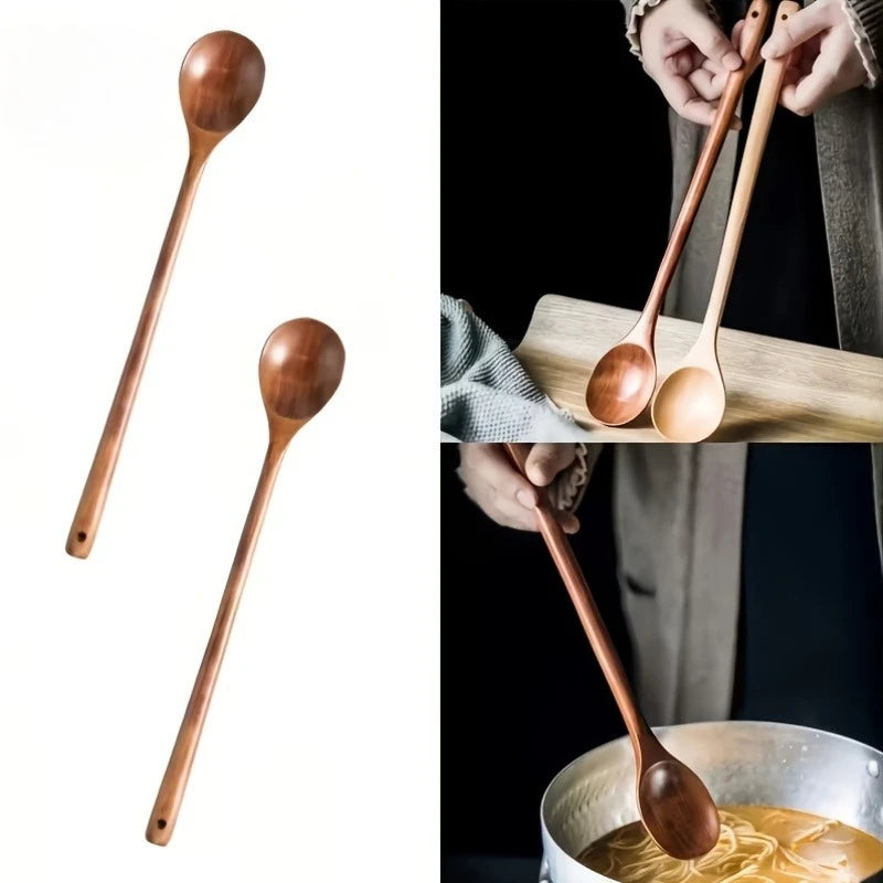 1pc Extra Long Handle Mixing Spoons, Durable Ergonomic Stirring Spoon, Smooth Surface Comfortable Grip for Cooking Soups Oasis Select