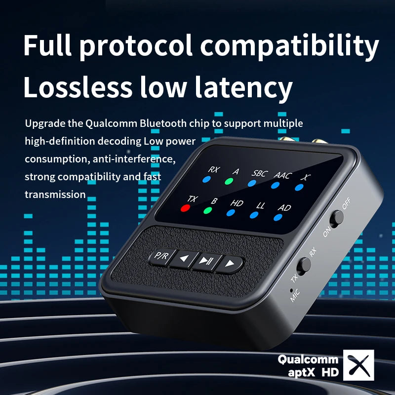 2 in 1 aptX Bluetooth 5.4 Audio Transmitter Receiver 3.5MM AUX RCA aptX-Adaptive AD/HD/LL AAC HiFi Stereo Music Wireless Adapter Oasis Select