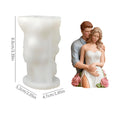 Romantic Valentine's Day Couple Candle Mold, 3D Angel Couple, Easy To Demould DIY Aromatherapy Craft Tools Oasis Select White