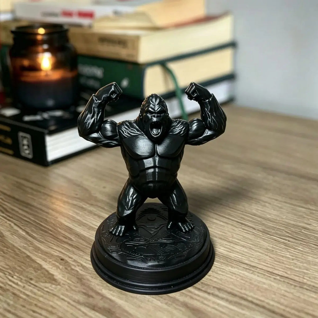 Roaring Muscular Gorilla Mini Figurines Cool Gorilla Statues for DIY Painting Desk Home Office Desktop Ornaments Decoration Gift Oasis Select