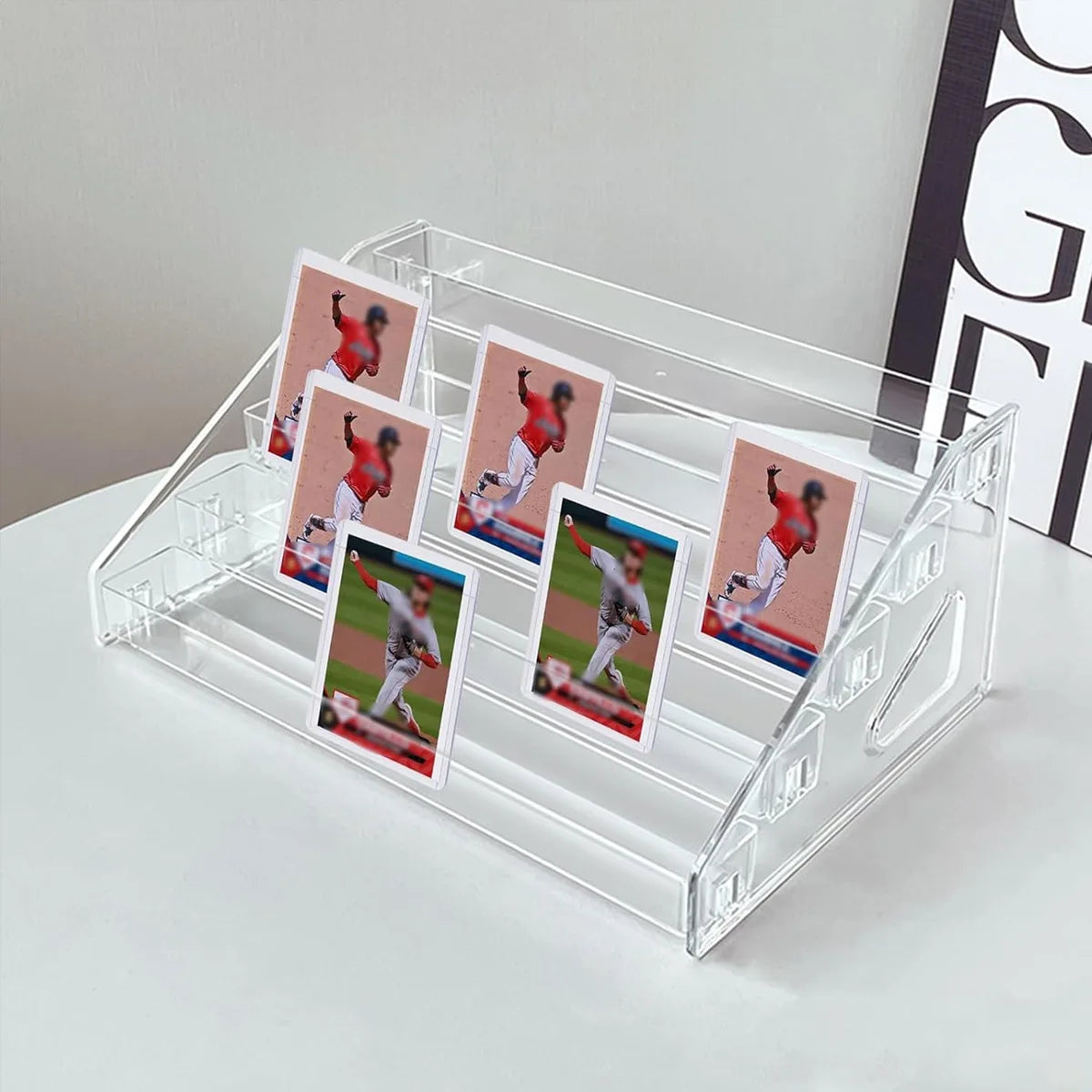 Transparent Ladder Display Rack, Hand Account Tape and Sticker Storage Rack, Cosmetics, Perfume, Nail Polish Storage Box Oasis Select