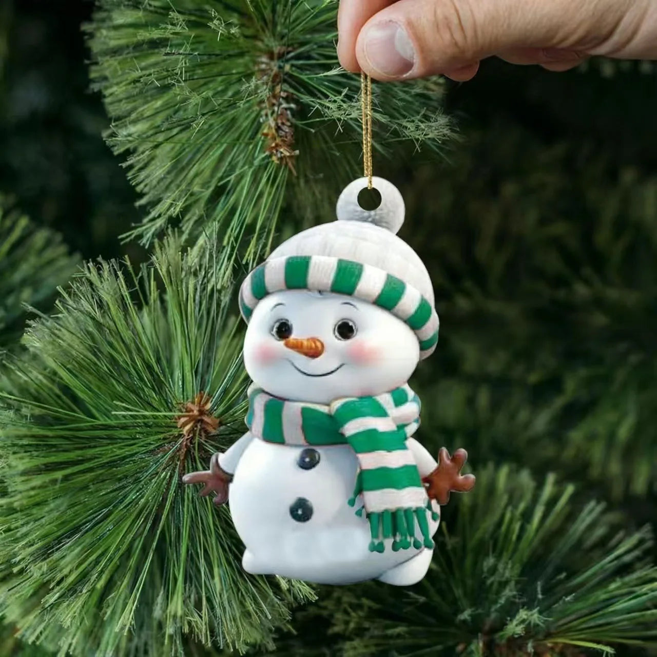 Cross border new product acrylic flat Christmas rainbow snowman set holiday gift home Christmas tree decoration pendant Oasis Select Style5