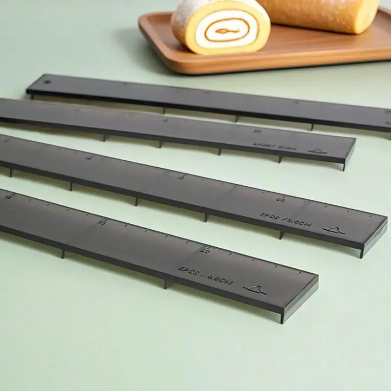4Pcs Biscuit Cake Cutting Roll Scale Ruler Cake Roll Ruler Uniform Division Molds Pastries Bakings Kitchen Dessert Making Tool Oasis Select