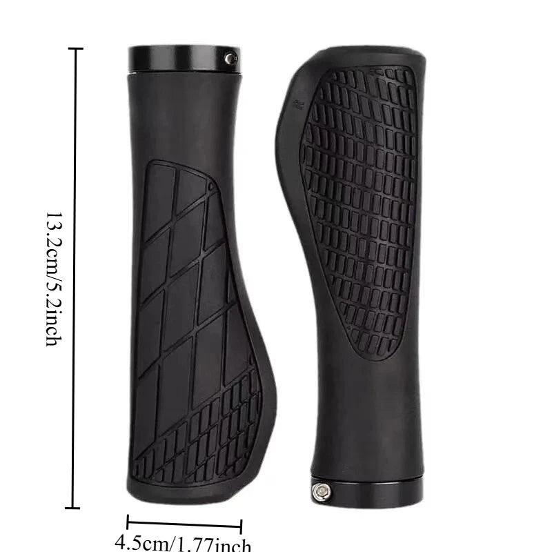 MTB Bike Handlebar Grips 1Pair Anti‑Skid Comfortable Lockable Soft Rubber Bicycle Handle Bar Grips Cycling Parts Oasis Select Black and tools