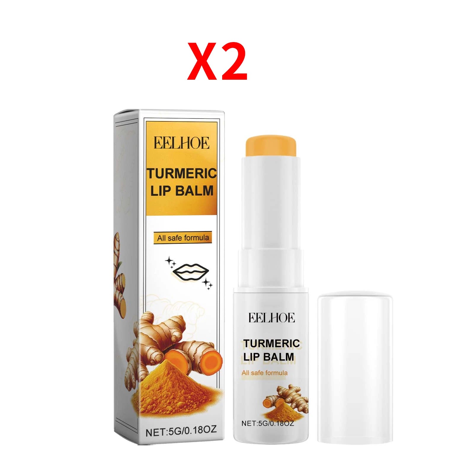 Eelhoe Turmeric Lip Balm – Darkness Removal & Moisturizing Turmeric Lip Balm Oasis Select 2pcs