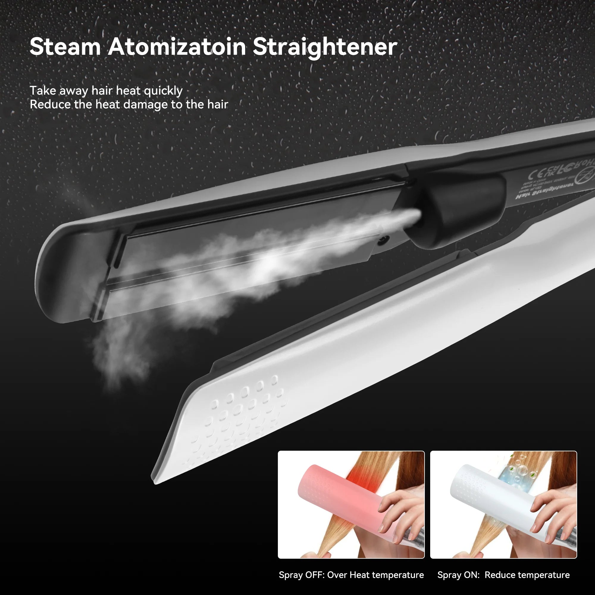 URGGU Steam Hair Straightener Nano Titanium Ceramic Flat Iron