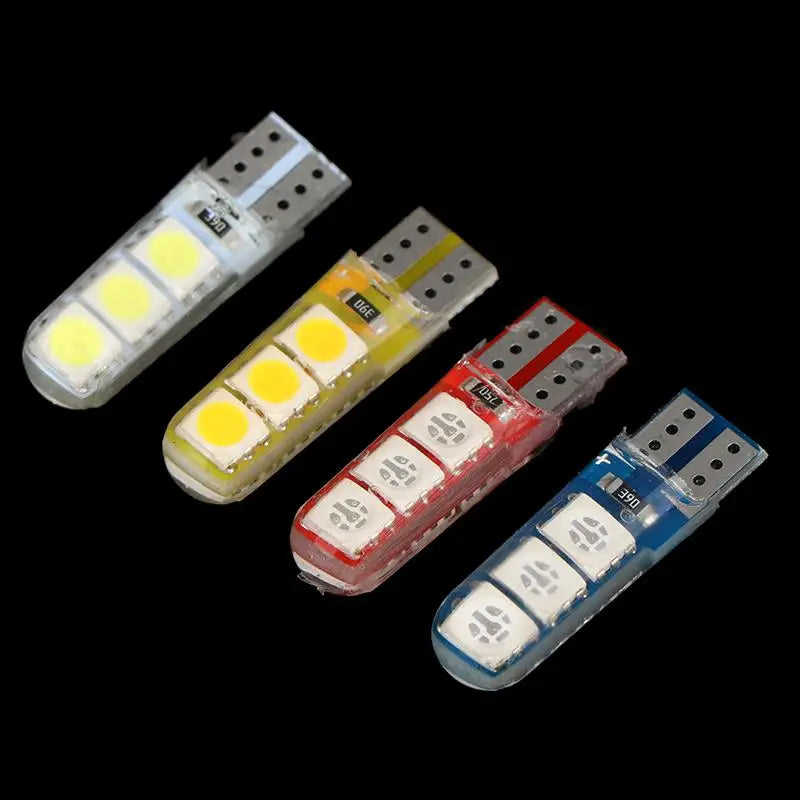 Commercial-Grade LED Bulb in High-Temperature Silicone; Fits W5W T10, 5050, 6SMD and Car Width, Trunk, License Plate Lights. Oasis Select
