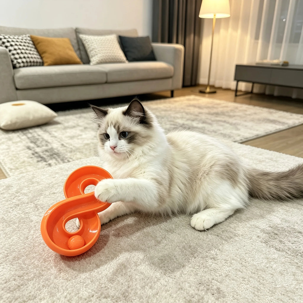 8 Track Ball Cats Toy Interactive 3D Printing Rolling Ball Kitten Play Toys Indoor Stimulation Game Toy for Cats Relieve Boredom Oasis Select