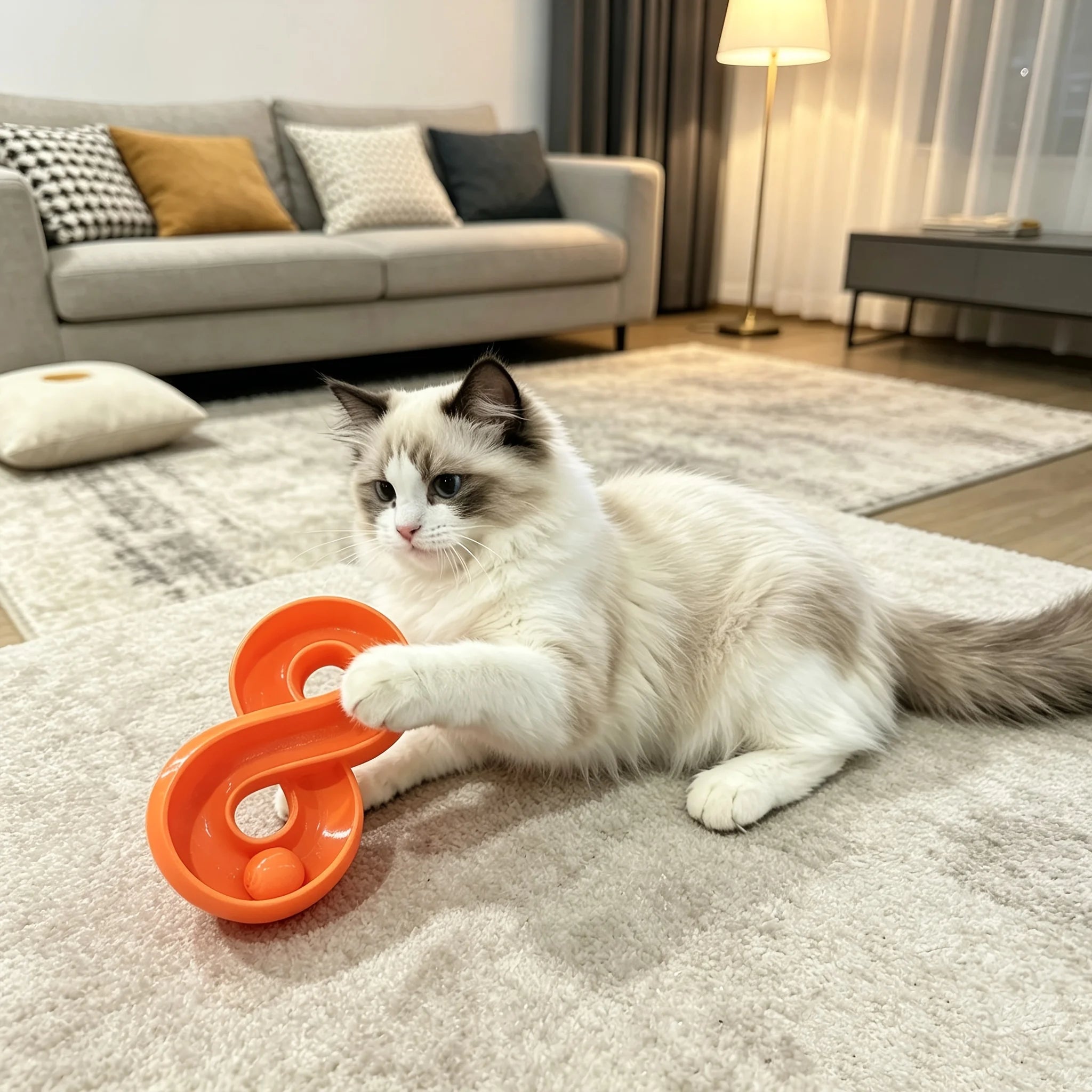 8 Track Ball Cats Toy Interactive 3D Printing Rolling Ball Kitten Play Toys Indoor Stimulation Game Toy for Cats Relieve Boredom Oasis Select