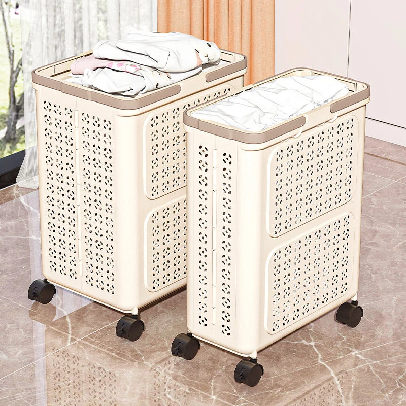 Foldable Laundry Basket,3 Sizes, Large Capacity Rolling Mobile with Wheels,Ideal for Toys/Sports Gear/Laundry Storage Organizer Oasis Select