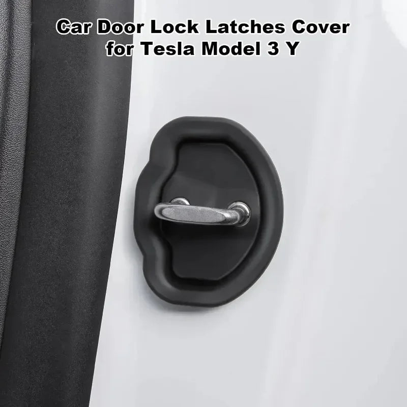 Car Door Shock Absorber for Tesla Model Y Model 3 Car Door Lock Protector Silicone Silent Car Door Lock Latches Cover Accessries Oasis Select