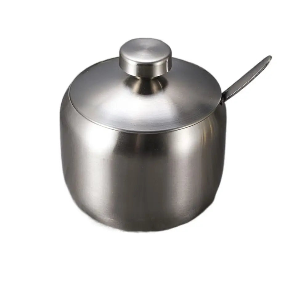 Stainless Steel Sugar Bowl with Lid & Spoon | Gold & Silver Sugar Bowl & Spice Jar Oasis Select Silver-250ml-B
