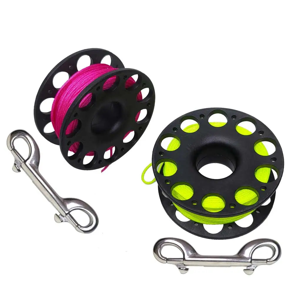 Scuba Diving Spool Finger Reel Cave Wreck Dive Safety Gear SMB Hook Accessories with Double End Hook Oasis Select