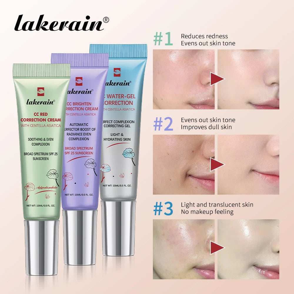 CC Red Correction Cream Liquid-Based Full Coverage Cream Waterproof Long-Lasting Correct Redness Foundation Korean Face Cosmetic Oasis Select