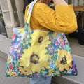 Oil Painting Print Folding Shopping Bag Portable Design Large Capacity Square Shopping Bag Foldable Feature Positioning Design Oasis Select Style 7