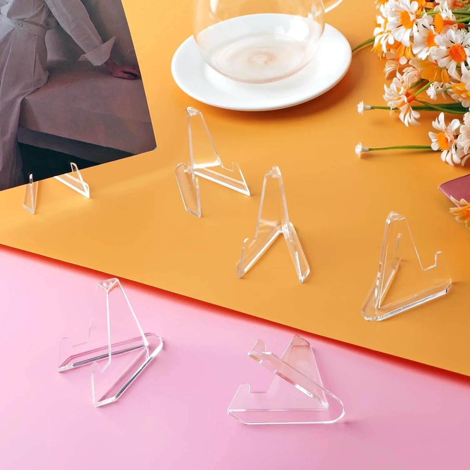 10/30pcs Transparent Acrylic Coin Display Stand Trading Card Stand Commemorative Coin Mini Stand Badge Stand Ornament Oasis Select