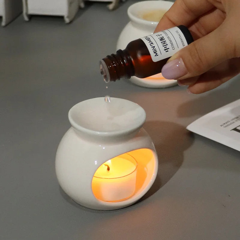 Ceramic Candle Heating Holder Essential Oil Burner Reed Diffuser Furnace Household Spa Salon Liqulid Aromatherapy Incense Burner Oasis Select