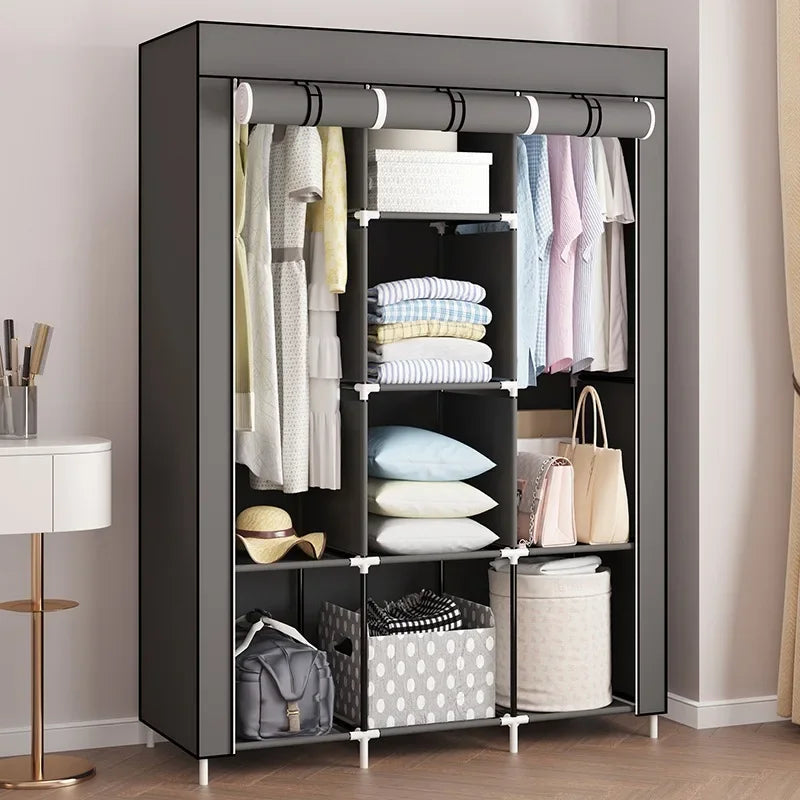 Multi-functional Simple wardrobe dormitory rental e****my bedroom storage large capacity combination non-woven wardrobe Durable Oasis Select