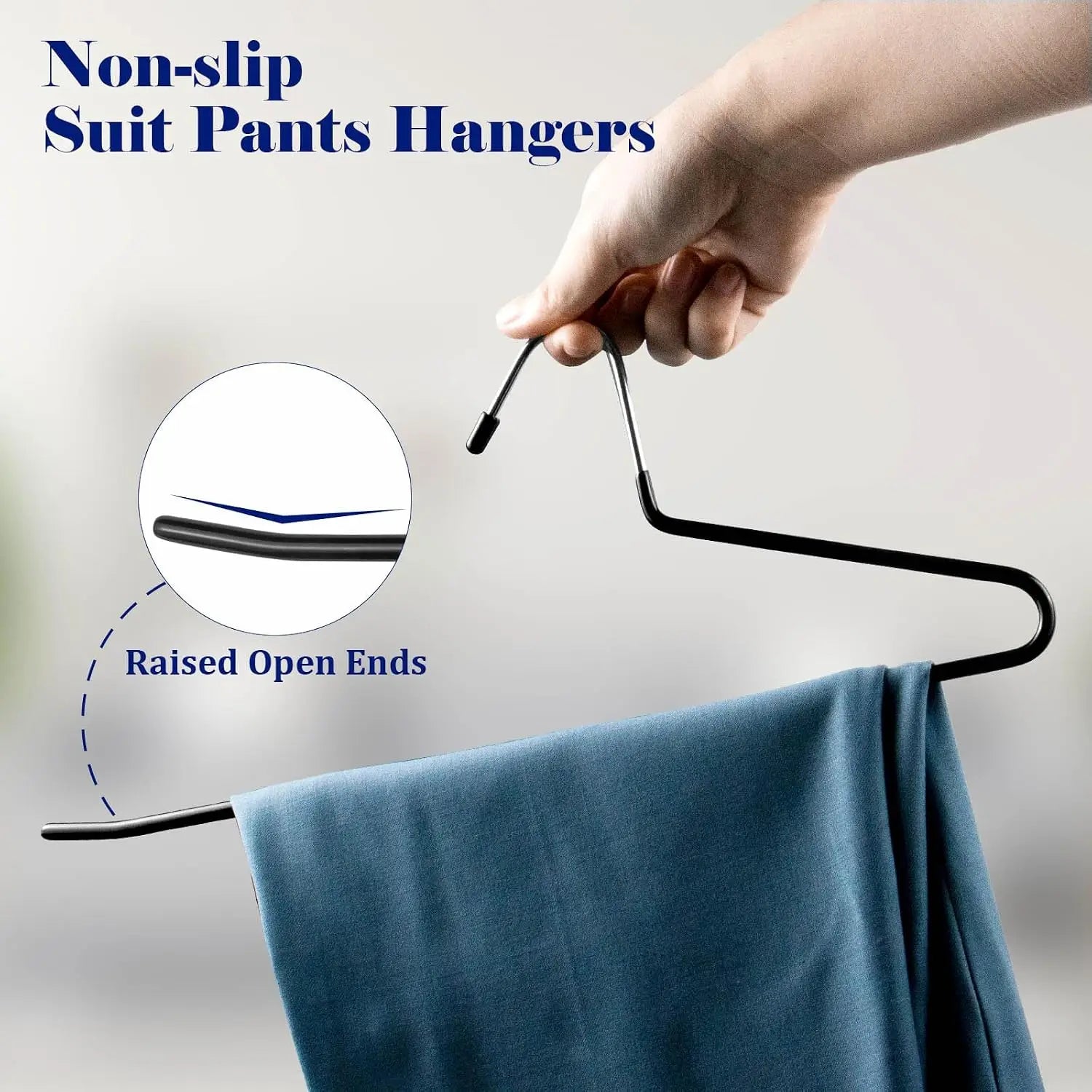 20/30pcs Pants Hangers Non-Slip, Heavy Duty Metal Trouser Racks Space Saving, Open Ended Jeans Hangers for Closet Organization Oasis Select