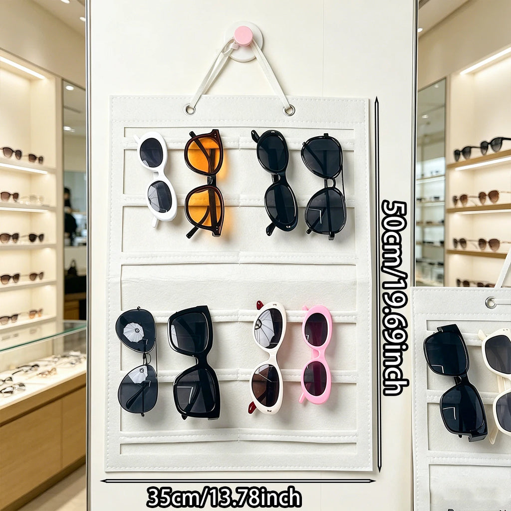 1pc felt foldable glasses display bag hanging saving countertop space portable and suitable for hair clips glasses clip storage Oasis Select