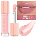 Lip Gloss High Shine Glitter Lipstick Non-sticky Mirror Makeup Waterproof Moisturizing Jelly Pink Nude Tones Y2K Christmas Gift Oasis Select 01