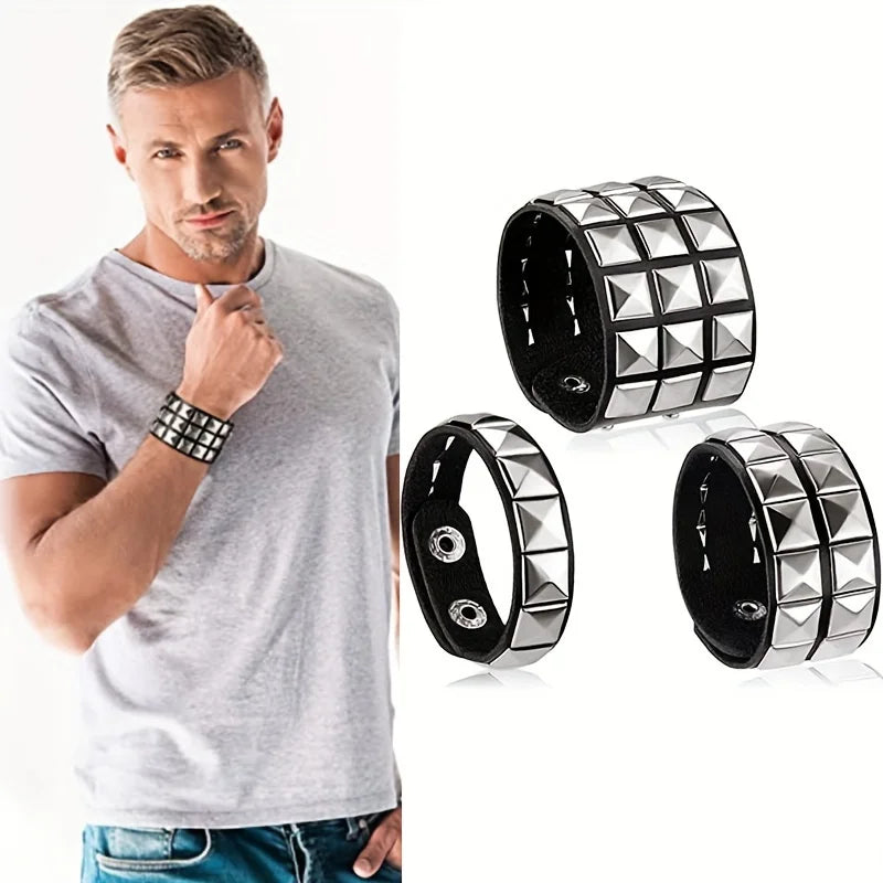 Gothic Nail Bracelet Punk Hip-Hop Rivets Casual Couple Bracelet Party New Year's Christmas Valentine's Day Birthday Gift Oasis Select