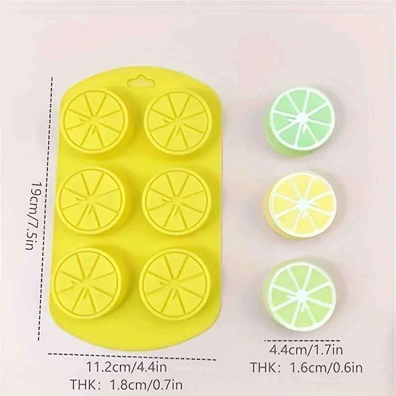Silicone Fruit Shaped Freeze Molds, Food-Grade Flexible Bakeware, for Ice Cubes, Chocolate, Cake Decoration Oasis Select lemon