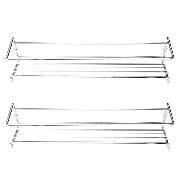Iron Shelf Wall Mounted Organiser Kitchen Home Spice Storage Rack Bathroom Storage Drainage Rack Bathroom Kitchen Accessories Oasis Select White B 2PCS