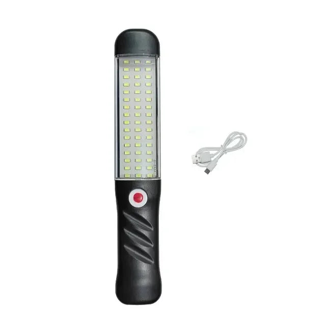 Portable Magnetic Auto Repair Work Light USB Rechargeable LED Flashlight With Magnet Hook For Car Repair Fishing Emergencies Oasis Select black-1pc