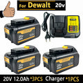 [Battery + Charger Set] 18-20V 6.0Ah/8.0Ah/12.0Ah Lithium Battery for DEWALT 20V MAX XR, DCB207 DCB205 DCB206, Oasis Select 20V 3PCS 12.0Ah-EU