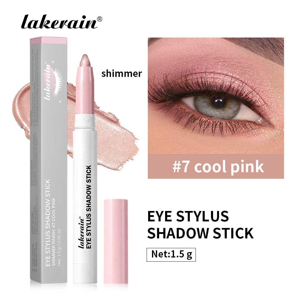 Eyeshadow Stick Colorful Shimmer Glitter Matte High Pigmented Waterproof Cream Eyes Shadow Pencil Long Lasting Makeup Cosmetic Oasis Select 7 Cool Pink