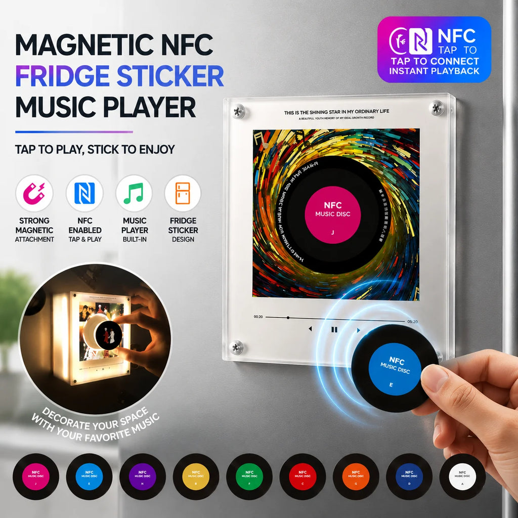 NFC Fridge Music Player – Acrylic Night Light & Built-In Speaker