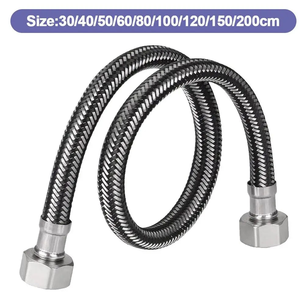 Durable 30-200cm Stainless Steel Braided Flexible Tube Hose Useful 1/2 Inch Hot and Cold Water Faucet Inlet Pipe Hose Oasis Select
