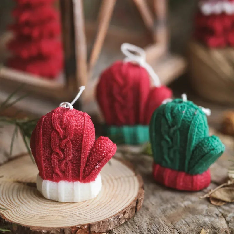 Christmas Wool Gloves Aromatherapy Candles Holiday Gifts Ins Photography Props Diy Creative Ornaments Aromatherapy Candles Decor Oasis Select