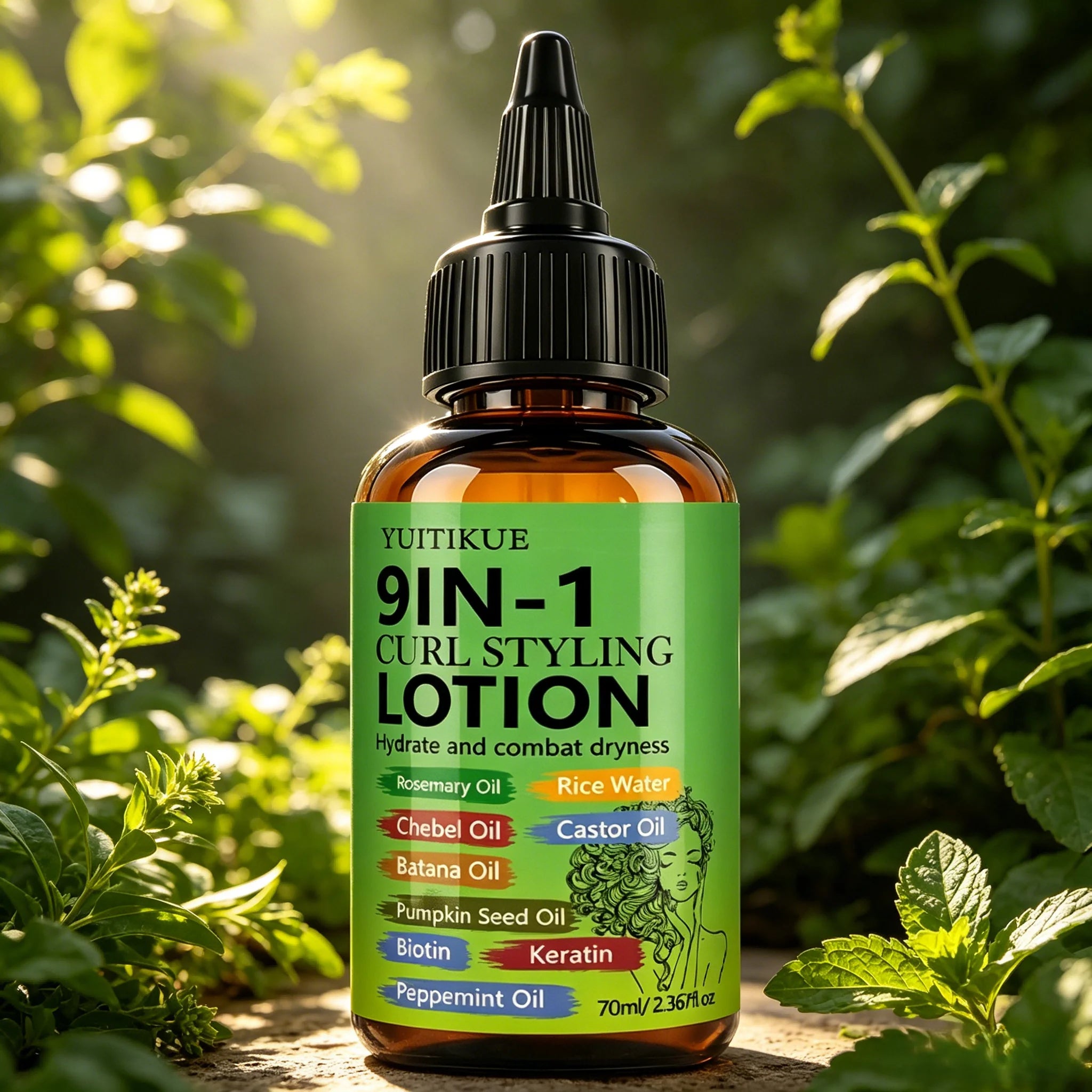 YUITIKUE 9-in-1 Curl Styling Lotion – Anti-Frizz & Defines