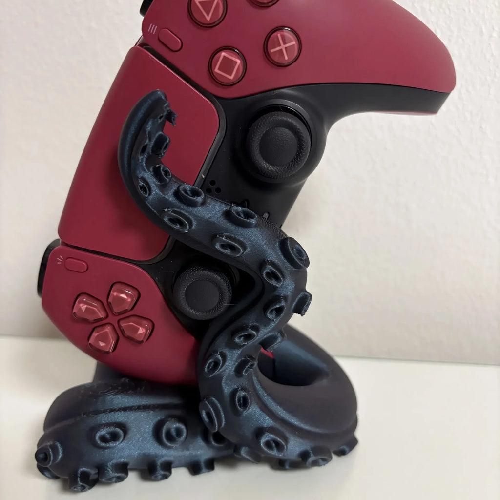3D Printed Octopus Game Controller Stand Suitable for PS5 Controllers Desktop Stand Holiday Gift Home Decor Statue Ornament Oasis Select Black