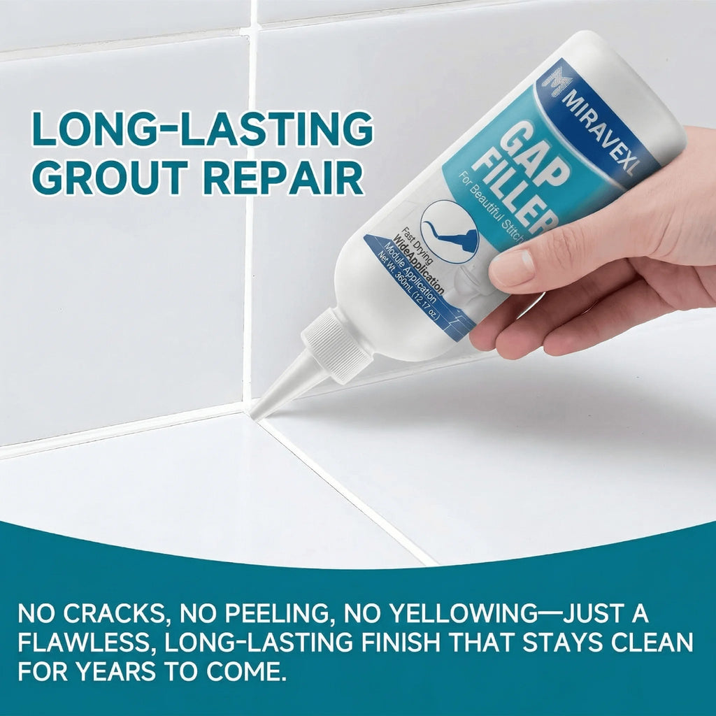 White Tile Grout Repair Kit Fast Drying Shower Filler Waterproof Wall Floor Joint Sealer Bathroom Kitchen Gap Restorer Hand Tool Oasis Select