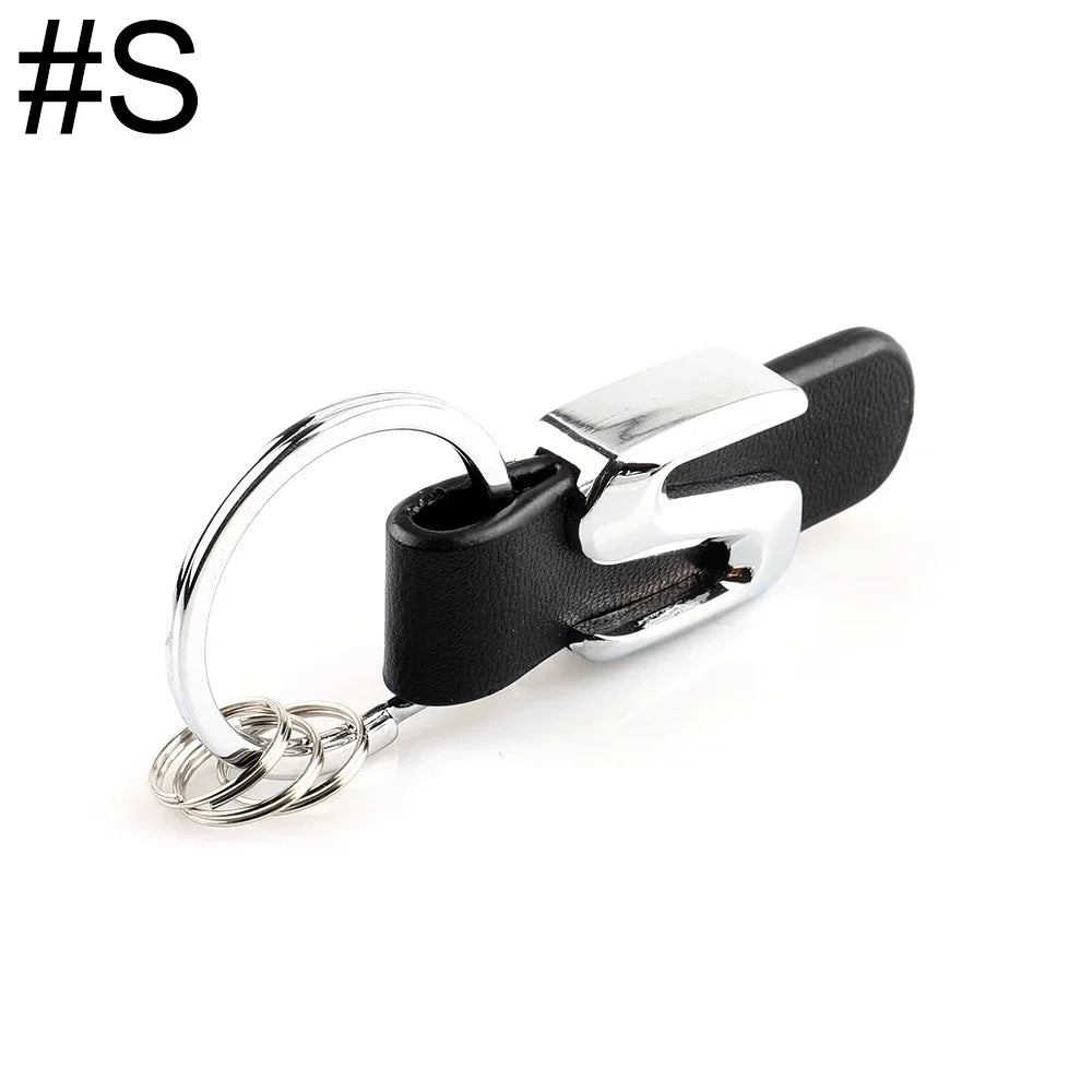 1Pcs 3D Car Key Chain Metal Letter Leather Strap keychain For Mercedes Benz A B C D E G S Class Car Keychain leather Key Rings Oasis Select S