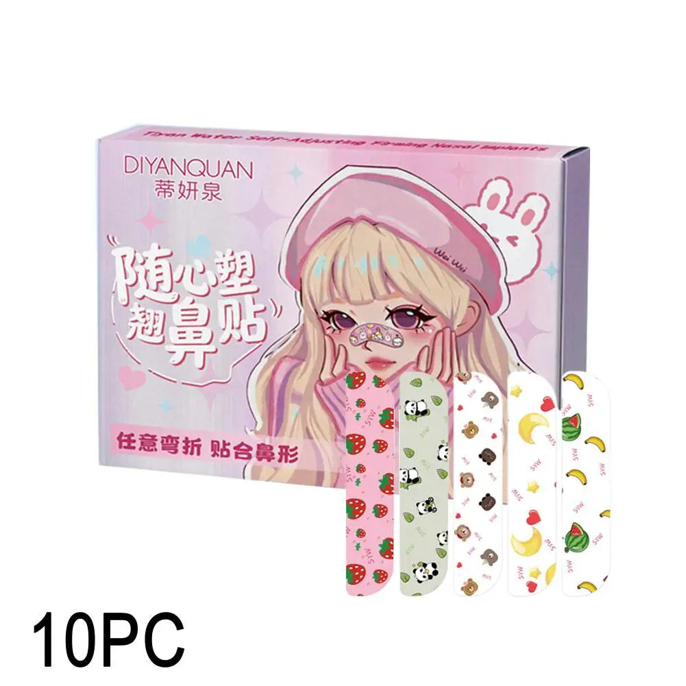 Flexible Shaping Nose Strips For Daily Contouring Self-Adhesive Nose Patches For Rhinoplasty Shaping Corrector Strips Stickers Oasis Select 10pcs