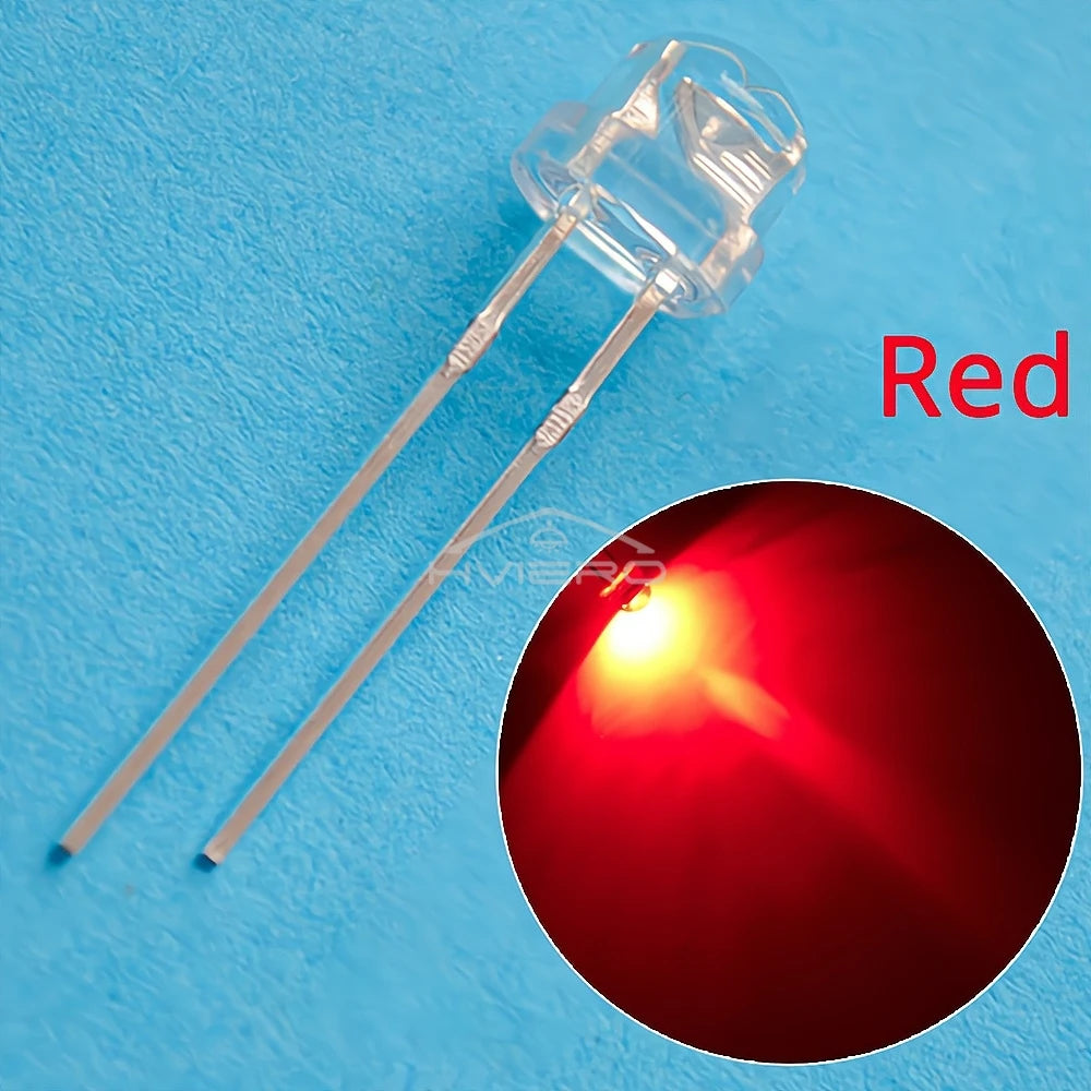 100Pcs 5mm Straw Hat LED Diodes – Wide Angle DIY Light Beads