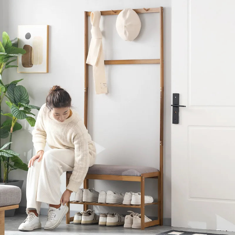 Shoe cabinet with hanger integrated floor-to-ceiling bedroom, simple coat rack at the entrance of the home entrance Oasis Select
