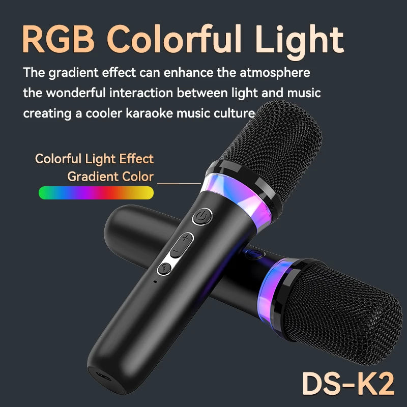 Karaoke Companion Wireless Microphone Dynamic Bluetooth 5.3 DSP Mixer System Machine RGB Colorful Light 3.5mm AUX Amplifier Host Oasis Select