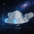 Retro Sci-Fi Spaceship Figurine Desktop Ornament UFO Mini Model DIY Paintable Decor Space Themed Projects Alien Craft Decoration Oasis Select Double camera UFO