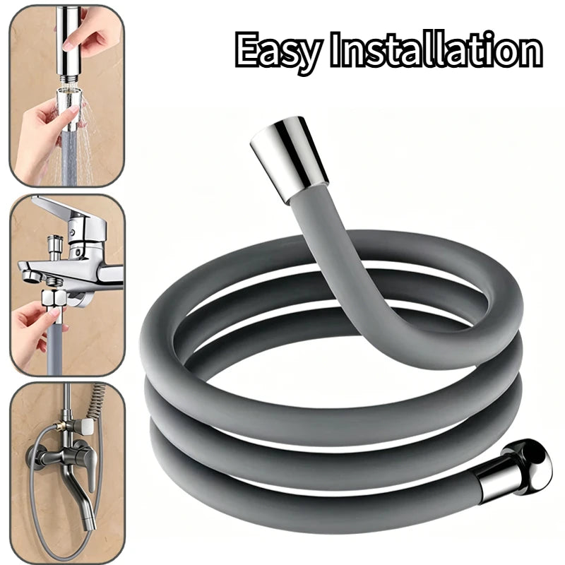1.5/2M Bathroom Silicone Shower Tube Bend Arbitrarily Hose Explosion Proof Anti-winding Shower Hose Bathroom Faucet Accessories Oasis Select